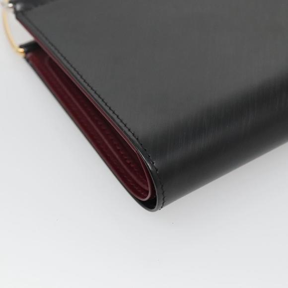 CARTIER Trinity Wallet Bag Hand Bag Leather Black Auth 131637V - Picture 16 of 16